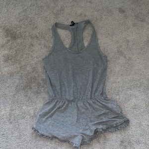 Racer back ruffle romper